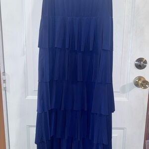 Elegant Navy Blue Tiered Skirt
